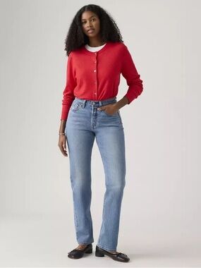 Levi's 501 Curve Light Blue Straight-Leg Button Fly Jeans W26 L30